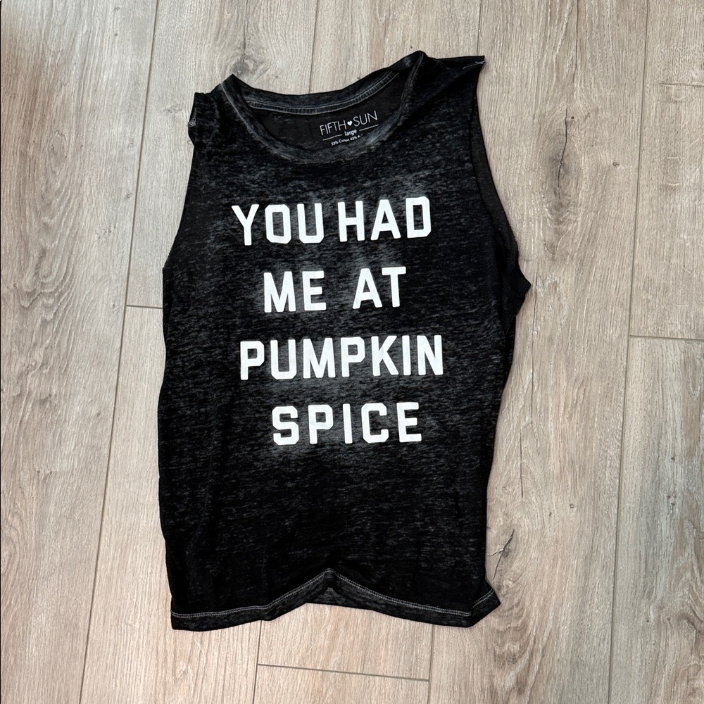 Fifth Sun Black 'Pumpkin Spice' Tank Top